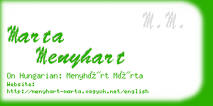 marta menyhart business card